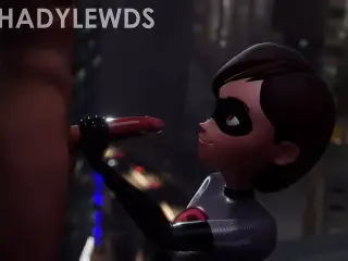 Helen Parr Rooftop Handjob (Grey Suit)