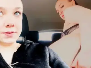 GERMAN TEEN FUCKS IN CAR! Almost caught!