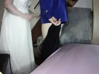 Throat master Bride loves to give sloppy blowjob and drink cum