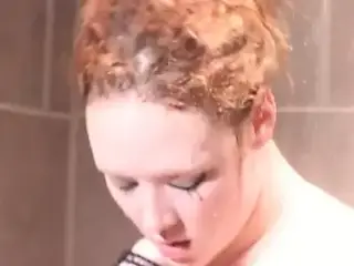 Horny redhead needs huge toys as well as a huge cock