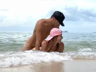 Hot & risky sex in the sea waves on the beach - My Naughty Vixen