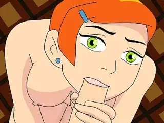 BEN 10 Gwen porn giving a deep blowjob