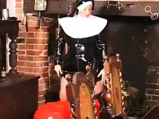 NUN big tits in latex fuck