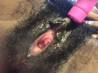 Bushy pussy squirting