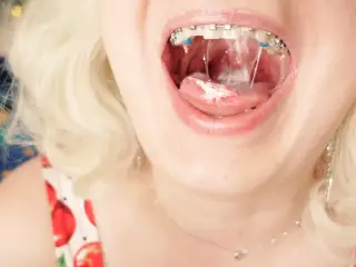 ASMR mukbang in braces - eating ice-cream