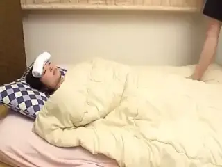 Helping Her Sick Stepdaughter with Fever