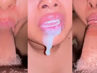 Friend's Mom Mera Lund choskar pani nikal ne jabardast - Indian Sloppy Blowjob & Eats Cum