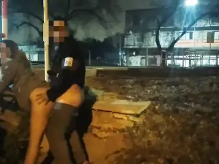 Girl Flashing Naked in the Street Fucking in Public Voyeurs and Caught by the Police