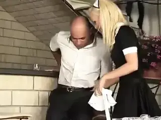 Euro-Style Waitress Satisfies Chef With Cocksucking And Cum Swallowing