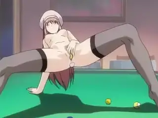 Naughty maid stuffs her pussy with billiard balls