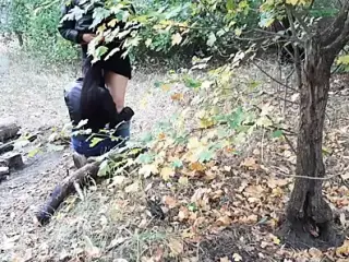 Beautiful public sex in the woods by the fire - Lesbian-illusion