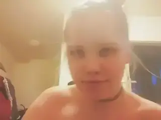 Chubby naked girl dances in front of camera