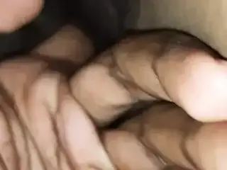 Hairy pussy fingering