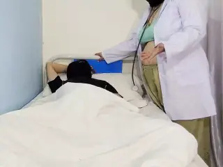 Muslim BBW doctor with anal sex by desi indian patient, doctor cowgirl style anal sex on hard cock with loud moans