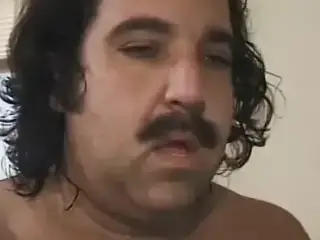 Ron Jeremy fucks tight ebony ass at home