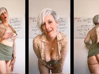 If You Cum then You'll Be Able to Focus on Math - Big Boob School Teacher JOI Countdown