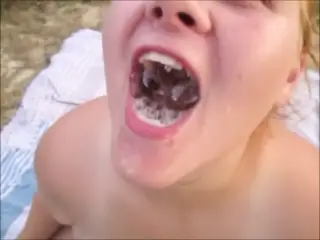 Pissing In This Cum Whore’s Mouth In Public – Nasty Bitch