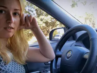 Helped the blonde fix the car and fucked her