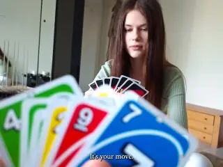 My StepSIS come to me without panties and lost her virginity in UNO...