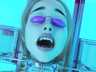 Girl in Tanning Bed Solarium Trapped 3D BDSM Animation