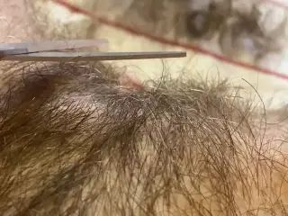 Pussy Hair trimming hairy bush fetish