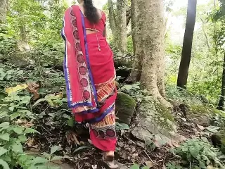 A desi girl was walking alone in forest  stranger  came there and ask her pussy  fucking hard, A teen girl fucking hard stepbro