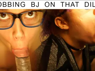 Slobbing on That Dildo Blowjob - Slobber, POV, BJ - Watch me Spit on Your Cock and Take it in my Mouth