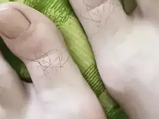 Hairy toes! Natural toe nails, gorgeous soles.