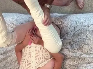 LINDA in  white boots