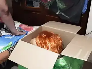 Friends ordered a girl in a big box who gave me an orgasm