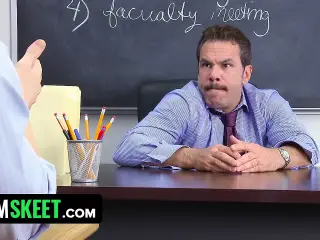 Slutty Teen Nicole Ferrera Sucks Teacher Under The Desk