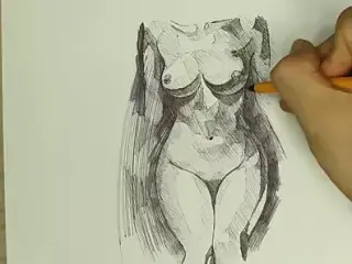 Easy drawing of  Stepsister's Nude Body