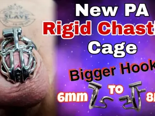 New Rigid Chastity Cage Stretching Prince Albert Gauge! Femdom Bondage, Bdsm, Real Homemade Video With Milf Stepmom