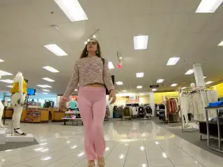 Longpussy, Shopping with my Huge Hood Ring and Butt Plug plainly visible through my pants!