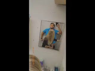 Public Bathroom Mirror Fucking Tiny Blonde Teen Met at Mall