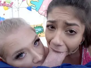 SWALLOWED Messy BJ session with Xxlayna Marie and Harley King