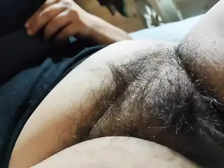 touching hairy pussy bbw chubby wife