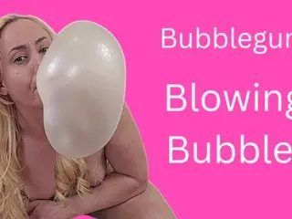 Bubble gum blowing bubbles hot blonde milf michellexm