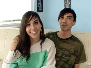 Real Teen Couple 18 Pickup and seduce to First Anal Sex for her at Casting