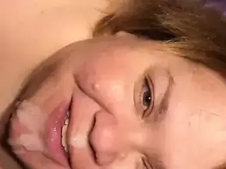 Cumslut wife sucking my cock and spitting out my load