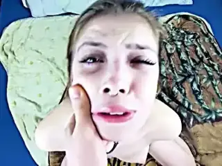 Anal creampie after hot sex with a helpless bitch on the bed