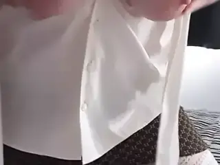 Satin Blouse & Big Natural Titties