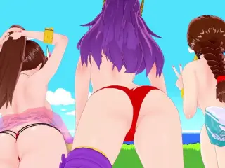 Athena, Yuri and Mai show their juicy bodies, tits and pussy