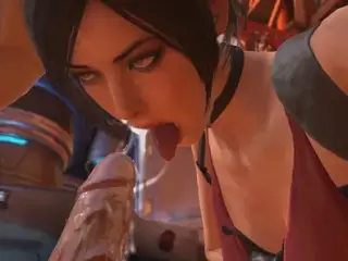 Ada Wong Deephroat Blowjob close up : Resident Evil Parody