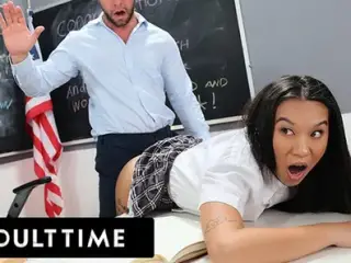 ADULT TIME - Pervy Professor Disciplines Teen Student Kimmy Kimm With MULTIPLE SPANKINGS!