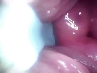 Recorded close-up of a woman's G-spot (the camera probe goes deep into her)