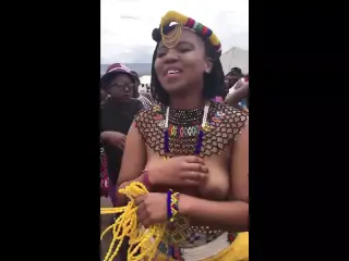 Busty South African girls singing and dancing topless