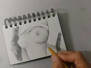 Abella Danger's Boobs Drawing Nude Art