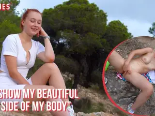 Ersties - Sexy Red Head Takes A Risk By Masturbating Outside