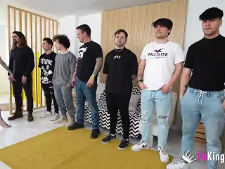 Chloe Funny and 7 DUDES just for her! She's ready for a GANGBANG